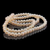 Premium Plated Glass Beads 7.5x8.5 MM (1 String, 100+ Beads) Hole:1 MM Round Golden Brown For Jewellery Making DIY Arts Crafts